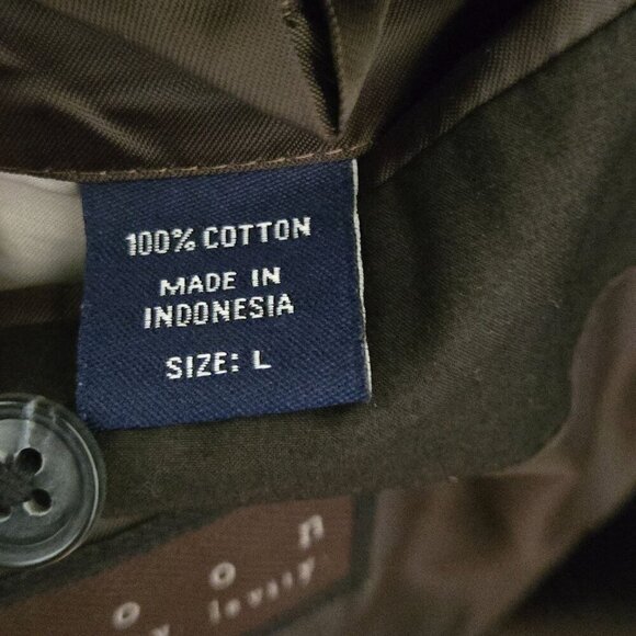 Kroon Black Brown Corduroy Collar Elbow Patches Chore Jacket Size L - Picture 7 of 7